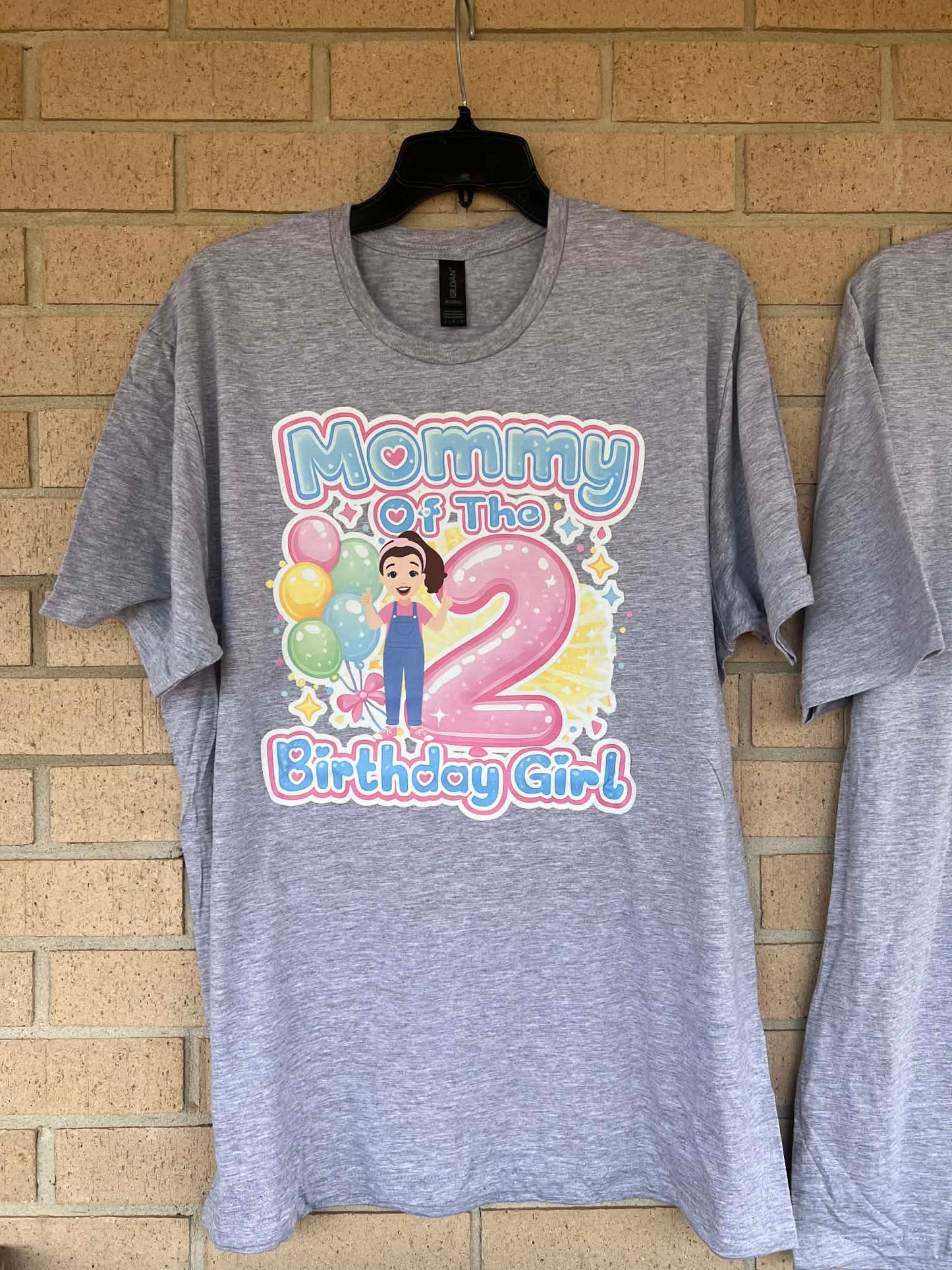 Custom name and age Mrs. Rachel, Mommy, daddy, etc. of the birthday girl tee