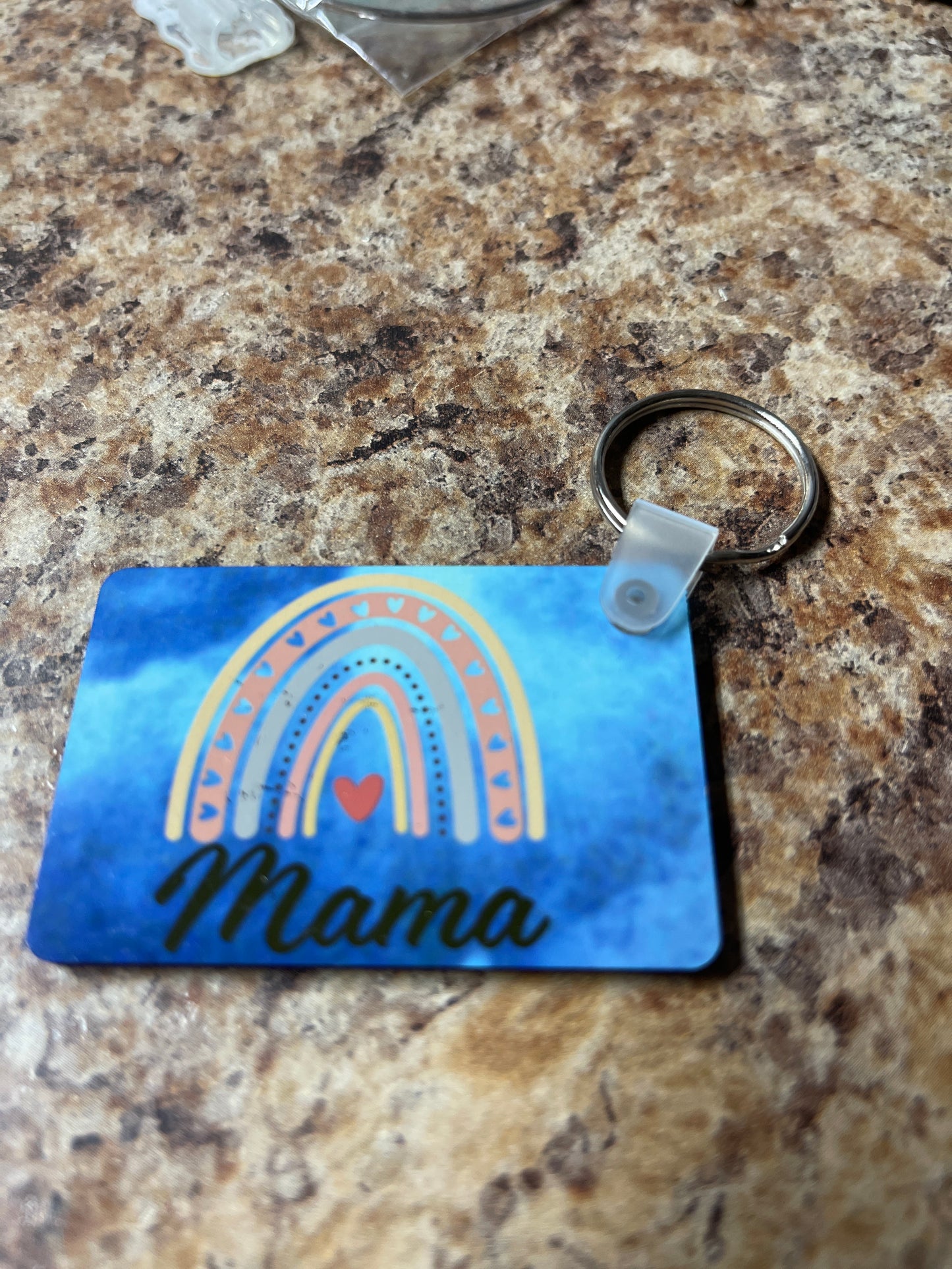 Mama rainbow keychain
