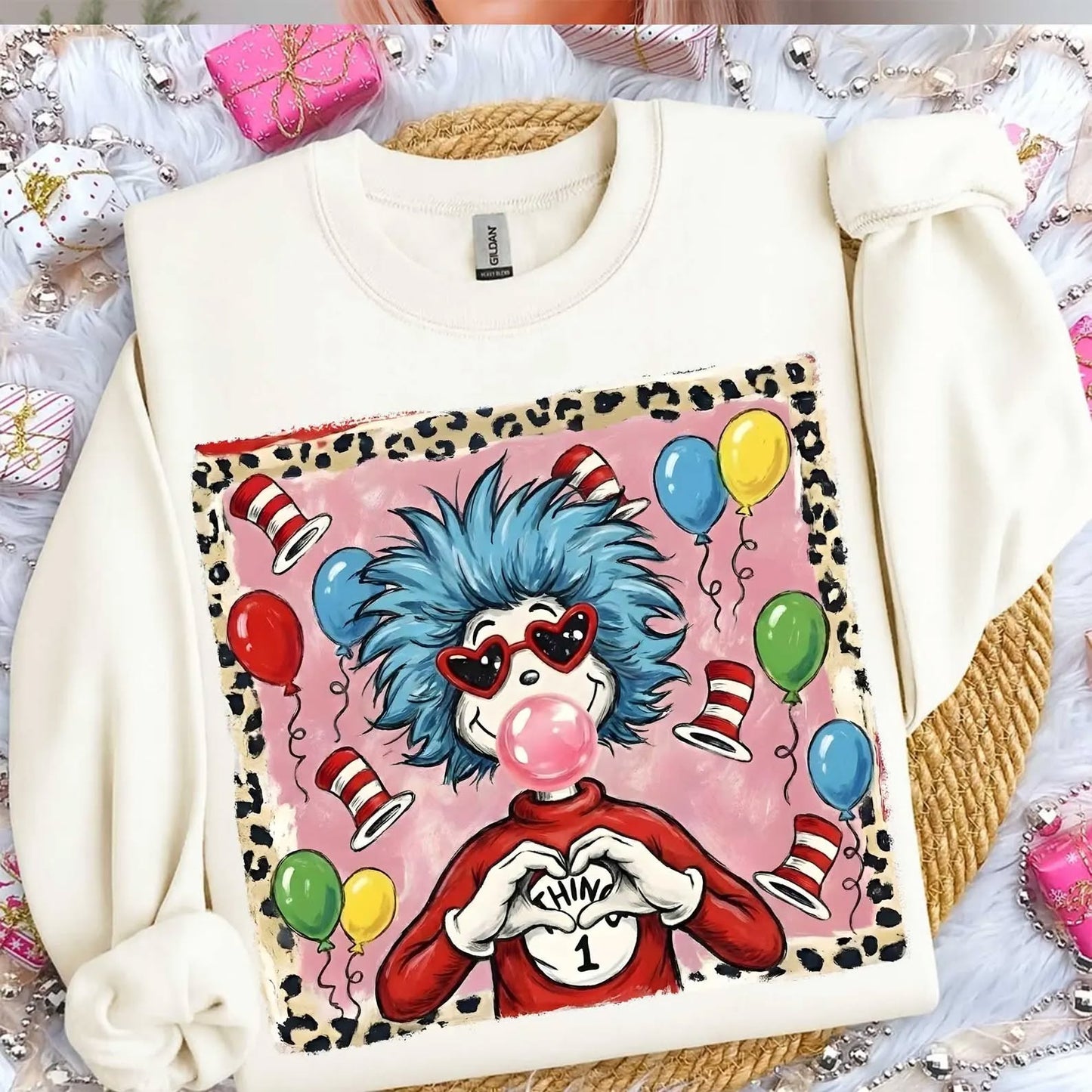 Partying Dr seuss thing 1 tee