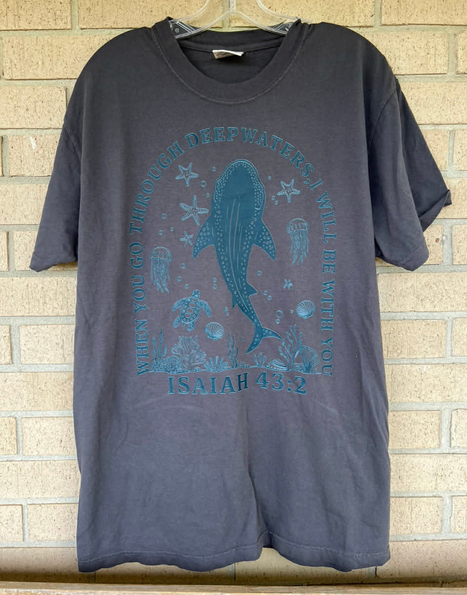 When You Go Through Deep Water Christian Beach tee