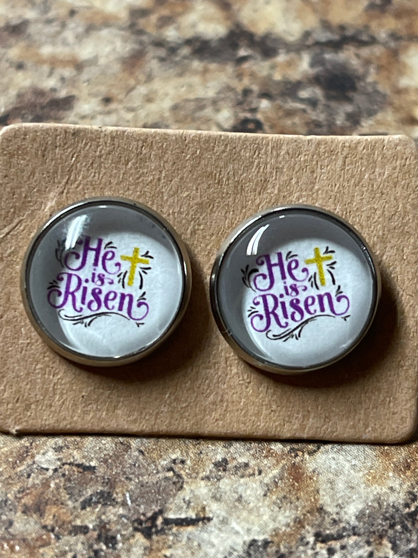 He is risen stud earrings