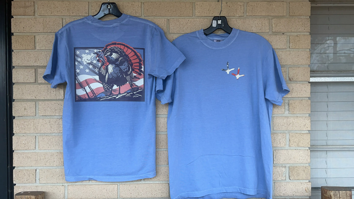 American Turkey, Patriotic Wild Turkey, USA Flag Turkey, Hunting Season T-Shirt