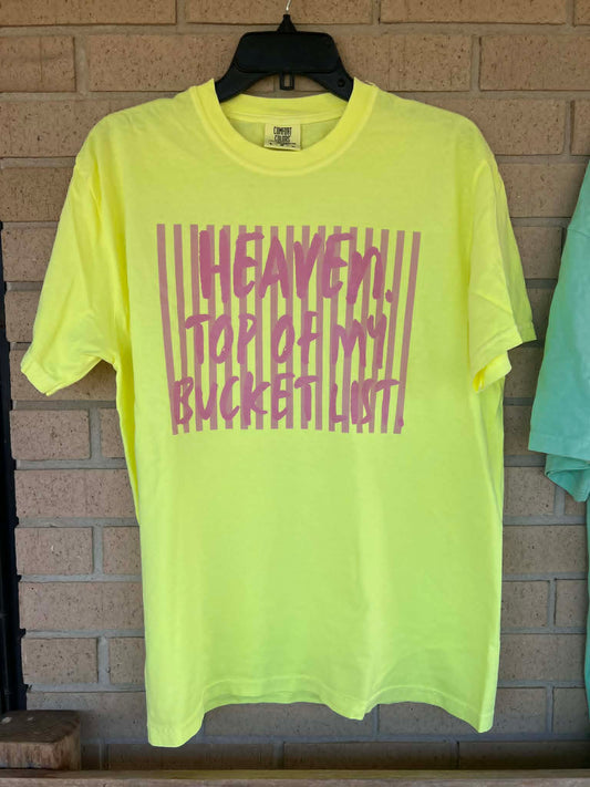 Heaven. Top of my bucket list. pink letters tee