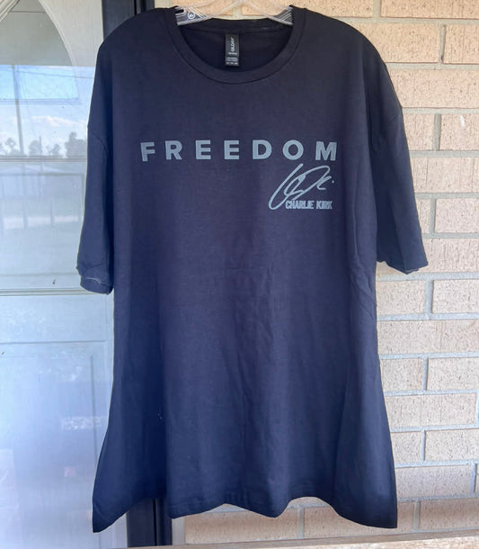 Freedom with charlie kirk signature tee