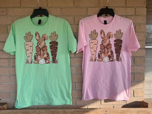 leopard carrots with bunny tee