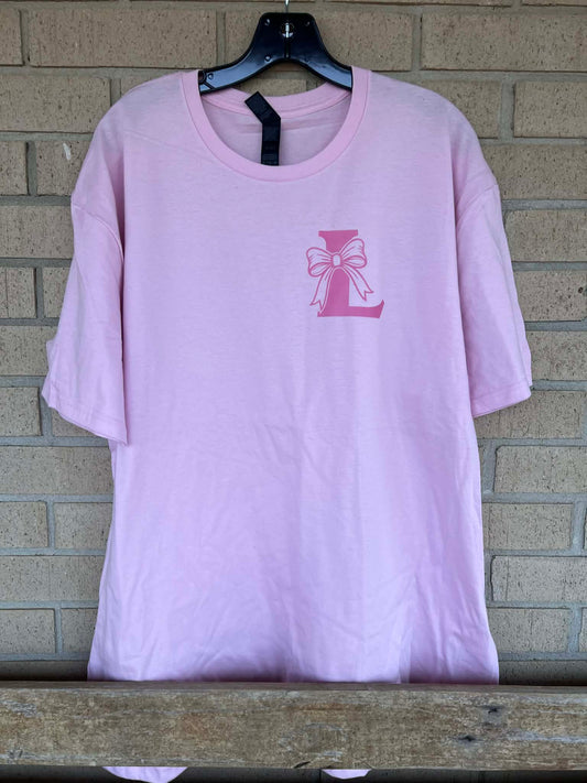 initial with bow tee