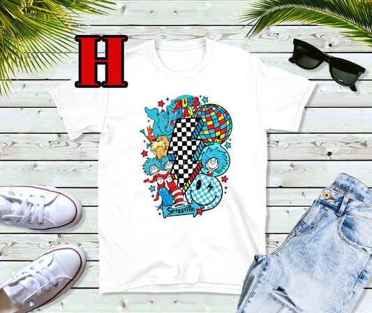 Dr Seuss day lightning bold collage tee