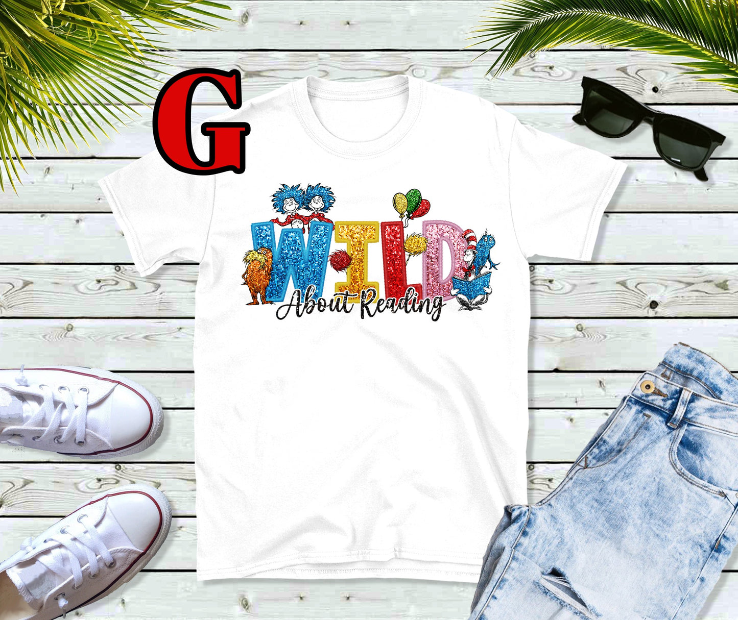 Dr Seuss day wild about reading tee
