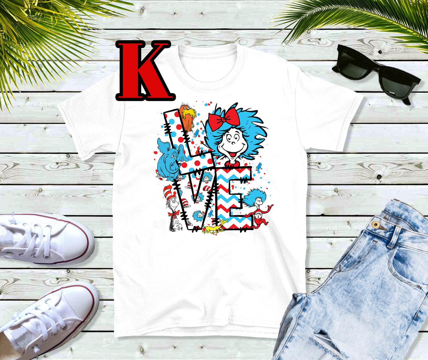 Dr Seuss day love tee