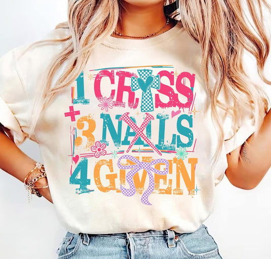 One cross 2 nails 4 given shirt