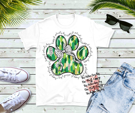 Paw print st patrick shirt