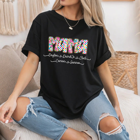Mama tee with names
