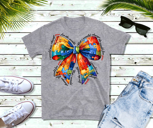 I would not change the world for you autism bow tee