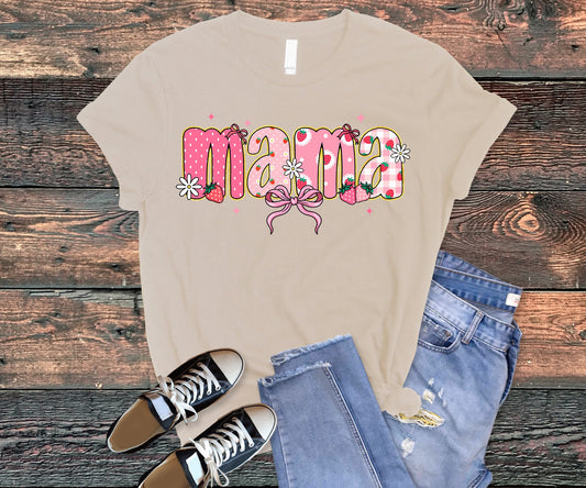 mama with strawberries tee