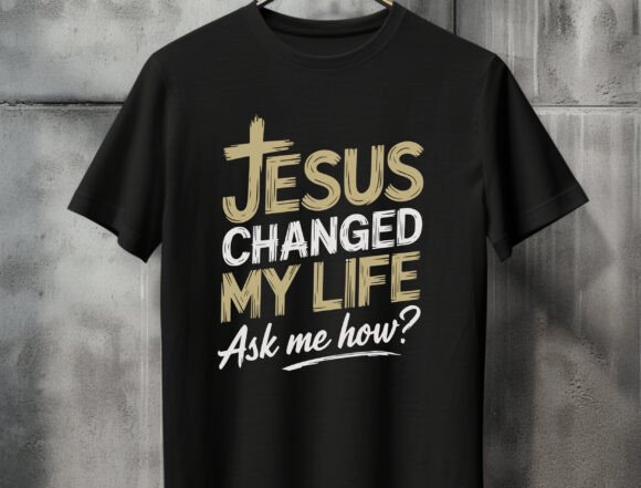 Jesus changed my life gold and white shirt