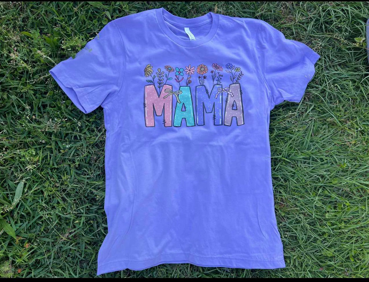 Mama with flowers out top tee