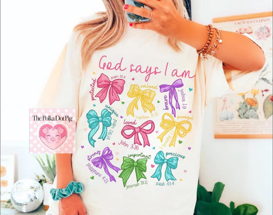 God says i am with bows shirt