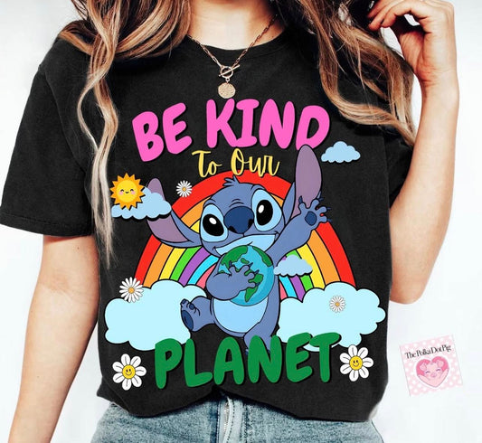 stitch be kind to our planet tee