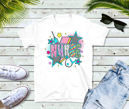 Nurse lightning bolt collage tee
