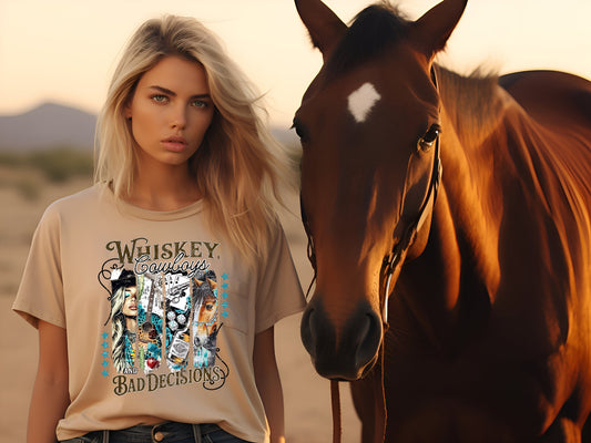 Whiskey Cowboys and Bad Decisions tee