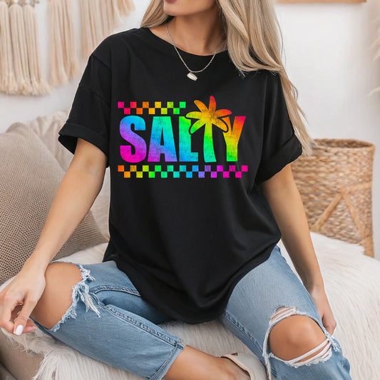 Salty colorful with checkered tee