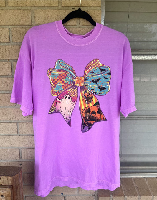 Super cute not spooky halloween bow tee