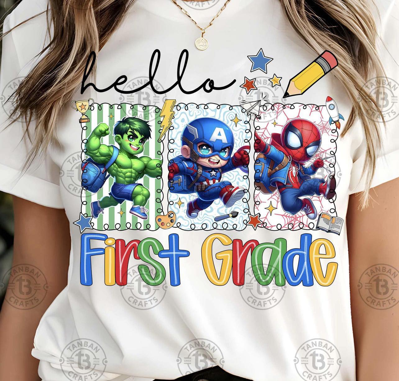 Super hero back to school tee
