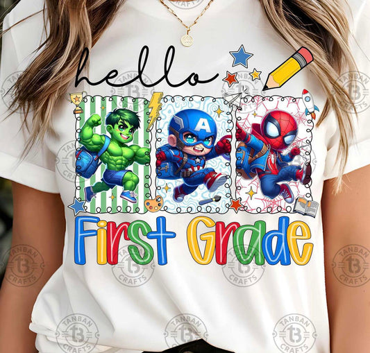 Super hero back to school tee