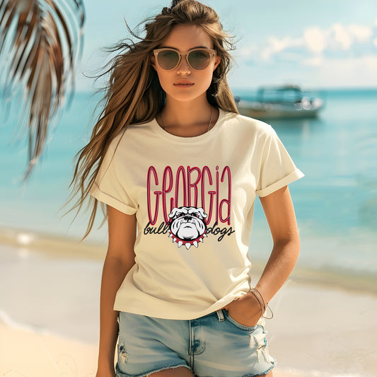 Hand drawn bulldogs tee