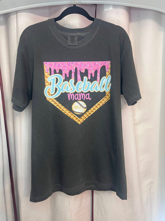 Baseball mama ice-cream drip tee