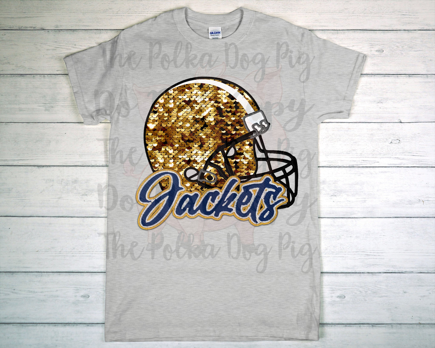 Jeff Davis yellow jackets football helmet tee