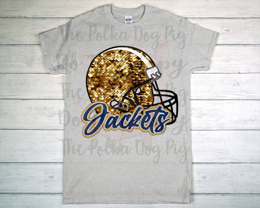 Jeff Davis yellow jackets football helmet tee