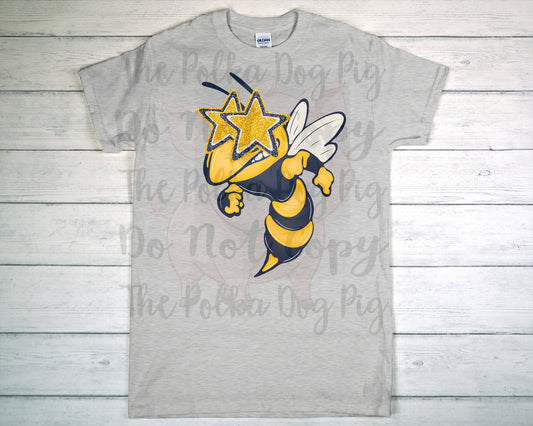 Jeff Davis yellow jacket starry eyes tee
