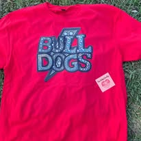 faux rhinestone bulldog tee