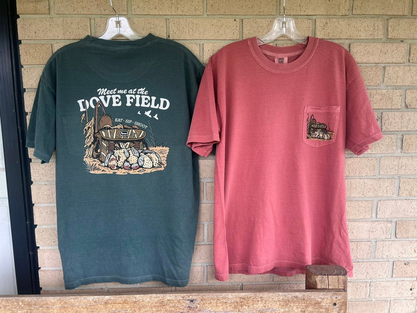 Meet me at the dove field pocket comfort color tee