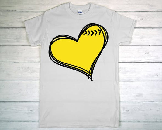 softball heart tee