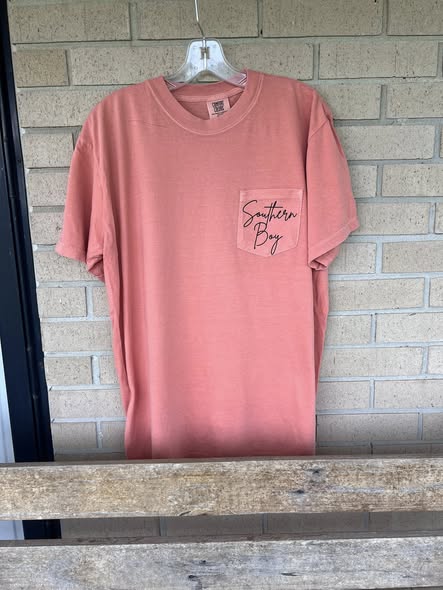 Local boy dog and cooler tee with pocket