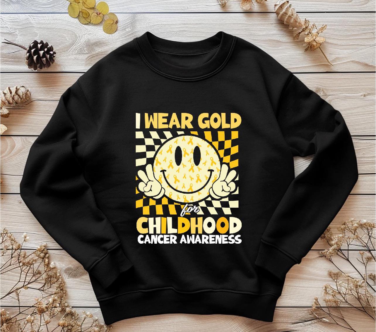 Childhood cancer Awareness with smiley tee