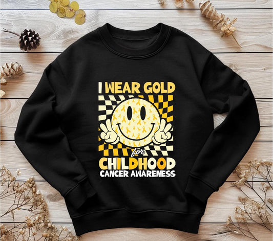 Childhood cancer Awareness with smiley tee