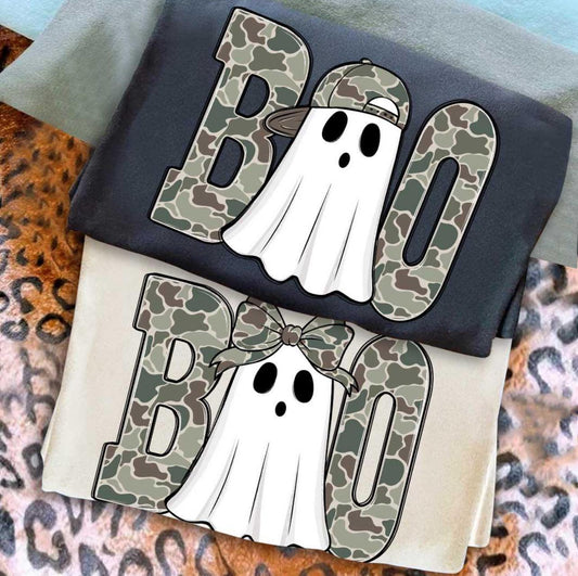 camo boo with ghost tee