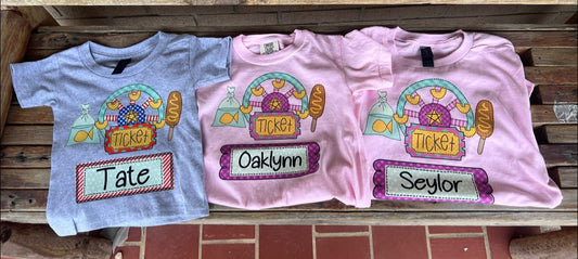 fair/carnival personalized name tees