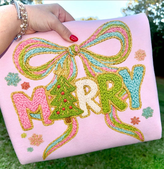 Faux yarn merry tee