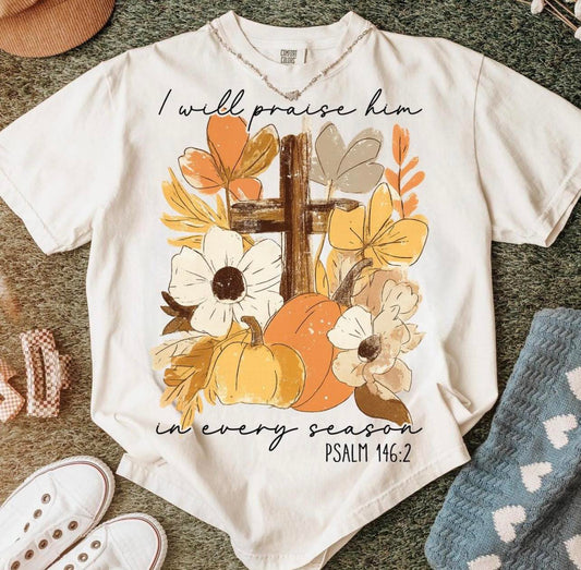 I will praise him in every season tee