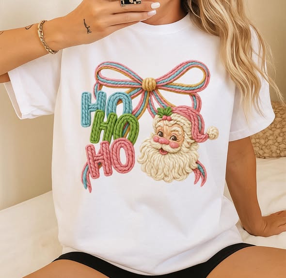 Ho ho ho faux yarn tee