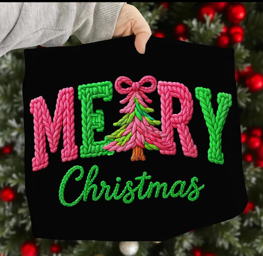 Merry Christmas Faux Yarn Tee