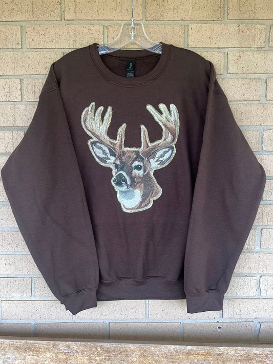 Faux yarn glitter deer tee