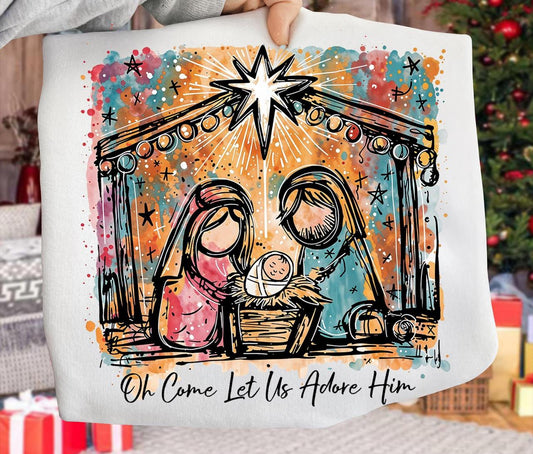 Oh come let us adore him tee