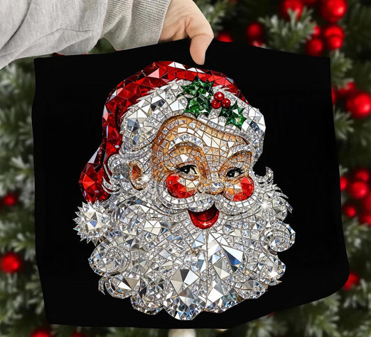 Faux rhinestone santa tee