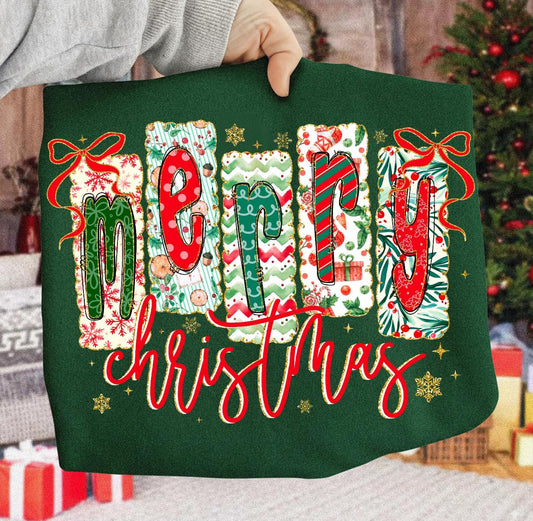 Merry Christmas abstract blocks tee