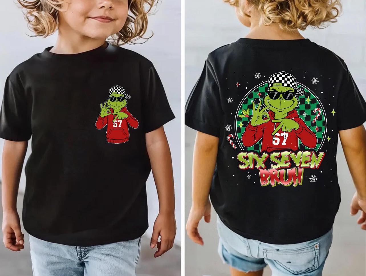 6/7 bruh grinch tee